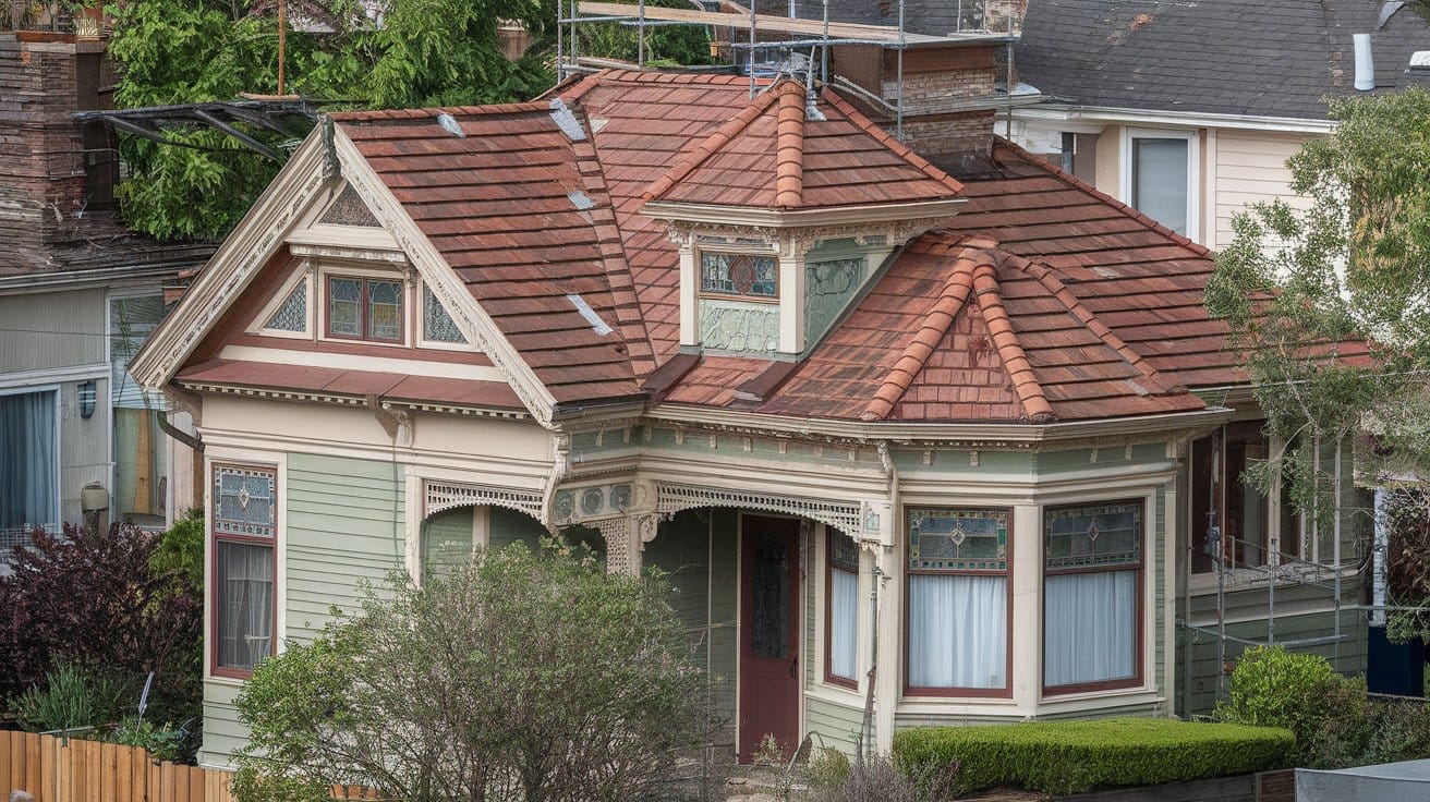 Historic clay tile roof restoration in East Bay Victorian home - Preserving architectural heritage