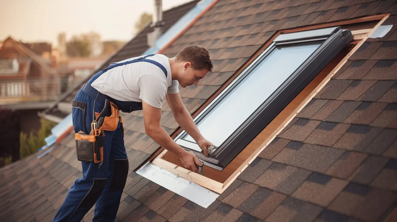 VELUX skylight installation on roof